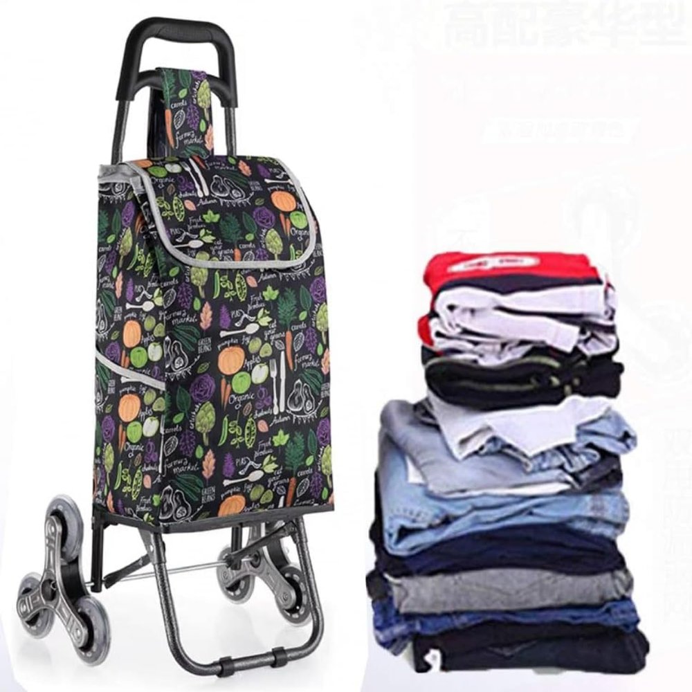 YFATUEO Shopping Trolley with Large Wheels Extra Large Shopping Trolley Shopping Aid 50 kg Load Capacity Shopping Trolley Stair Climbere for Supermarket Travel-Purple
