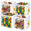 EVELOMO 4 Pack Clear Toy Storage Bin with Lids - 12" x 12" Cube Toys Storage Bag, Foldable PVC Boxes with Handles, Storage Organizers for Toys, Clothes, Blocks, Stuffed Animal Storage(White) view 1