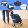 YFATUEO Shopping Trolley with Large Wheels Extra Large Shopping Trolley Shopping Aid 50 kg Load Capacity Shopping Trolley Stair Climbere for Supermarket Travel-Blue view 2
