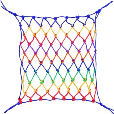 TZLGMDER Children's Climbing net Rope Mesh Stair Net, Outdoor Climbing Net, Coloured Cargo Net for Ceiling Suspension Bridge Decoration(2 * 5m(6.6 * 15.15ft))