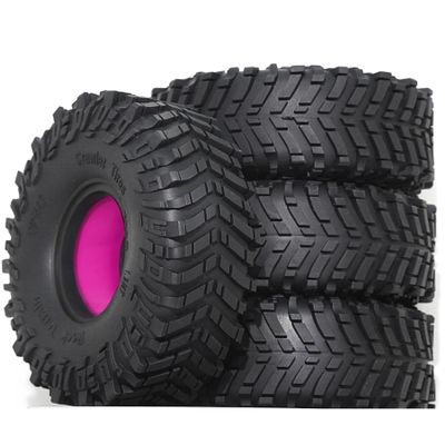 1.9 inch 120mm RC Crawler Tires 4 Pcs Built-in Low Center of Gravity Silicone Pads High Grip Mud Tires For 1/10 RC Crawler car TRX4 Axial SCX10 RC4WD D90 TF2 Redcat Gen8 Tamiya CC01 Axial%t029(pink)