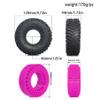 1.9 inch 120mm RC Crawler Tires 4 Pcs Built-in Low Center of Gravity Silicone Pads High Grip Mud Tires For 1/10 RC Crawler car TRX4 Axial SCX10 RC4WD D90 TF2 Redcat Gen8 Tamiya CC01 Axial%t029(pink) view 2