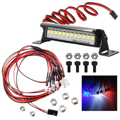 6Leds LED Light Headlights Taillight Kit Tail Light & RC 12 LED Light Bar Roof Lamp Spotlight Dome Light