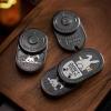 HIDEDC Desperate Rabbit Fidget Slider, Metal Fidget Toys Adults Haptic Coin Infinite Rotation Push, EDC Fidget Toys Sensory Toy Executive Desk Toy for Keep Focus & Stress Relief (Mix Black) view 3