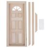 1/12 Dollhouse Miniature Unpainted Birch Door and Window Kit, DIY Craft Toy Accessory Material for Dollhouse Decoration (Six-Frame Door) view 1