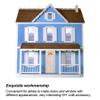 1/12 Dollhouse Miniature Unpainted Birch Door and Window Kit, DIY Craft Toy Accessory Material for Dollhouse Decoration (Six-Frame Door) view 3