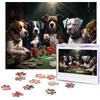 500PCS Jigsaw Puzzle for Adults Personalized Picture Puzzle Playing Poker Dogs Customized Wooden Puzzle for Family, Birthday, Wedding, Game Nights Gifts Animal Puzzle 20.4x15 inches view 1
