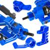 RCarmubWow RC Upgrades Part for 1/10 ECX 2WD Series RC Car,Alloy Adjustable Turnbuckles Camber Links,Suspension Arms,Left Right Caster Blocks,Front Steering Block,Rear Stub Axle Carriers,Navy Blue view 3