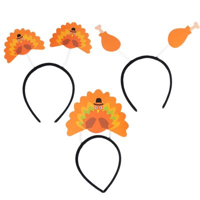 BESTYASH 3pcs Thanksgiving Turkey Headband Creative Headdress for Festive Parties Fun Photo Props for Boys and Girls and Adults Lightweight and Comfortable Wear