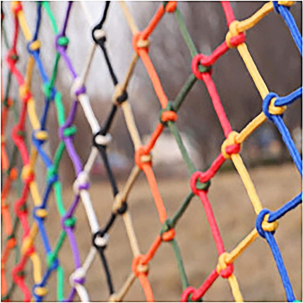 TZLGMDER Children's Climbing net Climbing Net, Stair Net, Colourful Decorative Mesh for Hammock Playground Decoration Sisal Rope Decorative Mesh(1 * 1m)