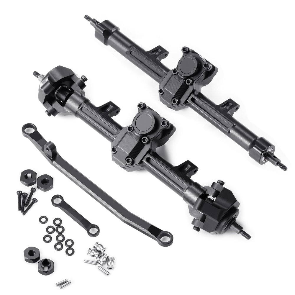 1/24th RC Crawler Car +4mm Extended Front and Rear Axles Set for Axial SCX24 Gladiator Deadbolt Bronco JLU C10 Upgrade Parts