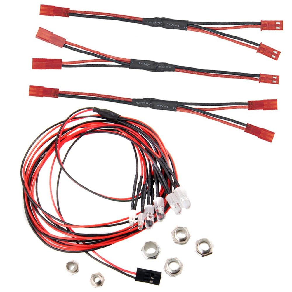 6Leds LED Light Headlights Taillight Kit Tail Light & JST Plug Splitter,JST Male Female Y Parallel Cable Harness Wire
