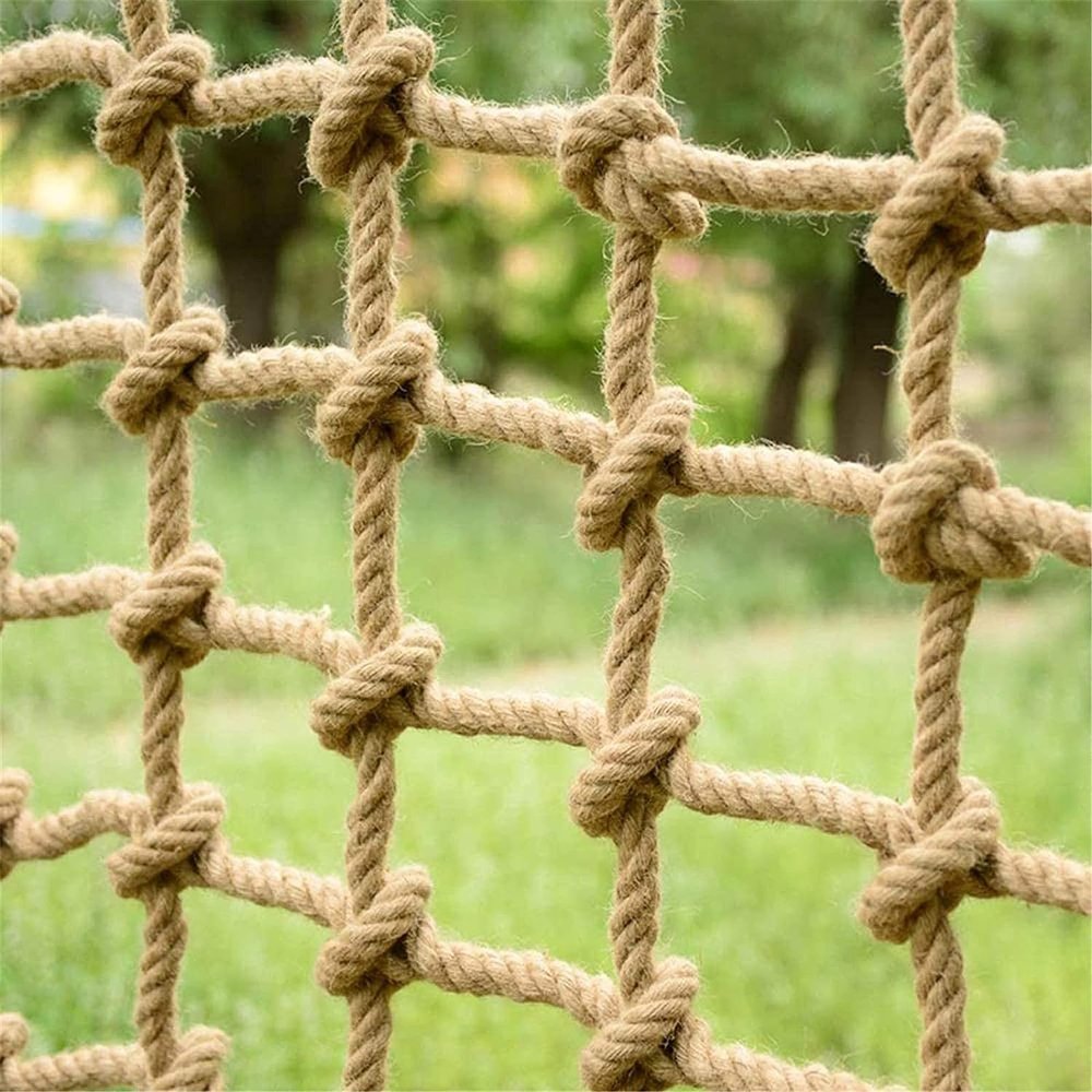 TZLGMDER Children's Climbing net Outdoor Climbing Net,Hemp Rope Swing Rope Net for Climbing Ladder Balcony Balustrade Stair Net(3 * 3m)