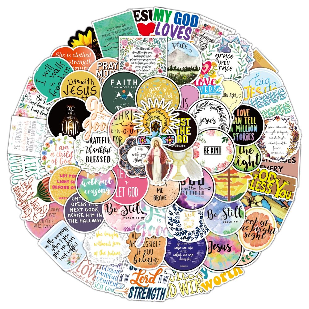 100pcs Christian Stickers,Bible Stickers,Motivational Kid Sticker Christian Gifts for Women Inspirational Sticker