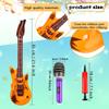 33 Pack Inflatable Rock Star Toy Set Include 18 Pcs Inflatable Guitar Bulks 15 Pcs Blow up Microphone and 1 Pcs Red Air Pump for Kids Birthday Party Decoration 80s 90s Musical Party Favors view 2