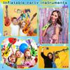 33 Pack Inflatable Rock Star Toy Set Include 18 Pcs Inflatable Guitar Bulks 15 Pcs Blow up Microphone and 1 Pcs Red Air Pump for Kids Birthday Party Decoration 80s 90s Musical Party Favors view 4