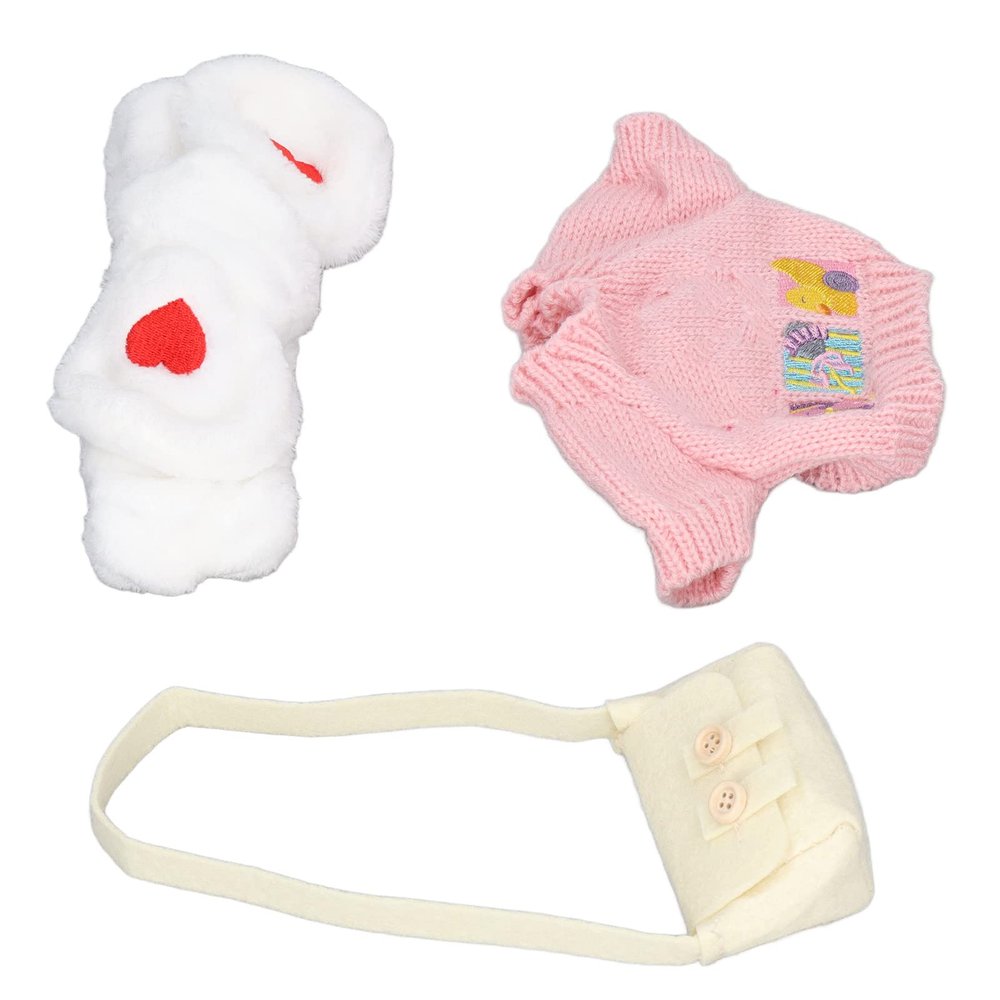 Stuffed Duck Clothing Set for 3 Piece Cartoon Duck P Clothes with Heart Headband Sweater and Bag Yellow Duck Accessories for DIY Dressup Fun