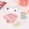 Stuffed Duck Clothing Set for 3 Piece Cartoon Duck P Clothes with Heart Headband Sweater and Bag Yellow Duck Accessories for DIY Dressup Fun view 2