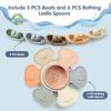 11 PCS Bath Toys Floating Boats with Bathing Spoon + 4 Pack Food-Grade Silicone Cars Bath Toys view 3