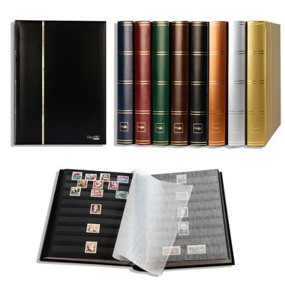 Prophila Collection 64 Black Pages Stamp Album Insert Book Padded Black Cover