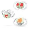 Smilo Baby Christmas Pacifier - 3 Pack of Slimline Dummies for Babies from 9+ Months - 100% Silicone Glow in The Dark Binky BPA Free - Christmas Time view 1