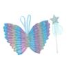 1 Set Angel Wings Halloween Fairy Wings Star Performance Wings Fairy Wing Cape Halloween Birthday Role Play Birthday Fairy Wand Stick Kids Kits Child Little Girl Fabric/2325 view 1