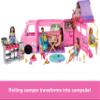 Barbie Dream Camper Playset with Roof Tent, Swing Chair, Fishing Pond, BBQ Grill with Color-Change Feature & 60+ Accessories Including Dough view 2