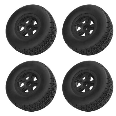 4pcs 110mm RC Tires, 12mm Hex Rubber Wheel for 1/10 Short Course Trucks, Compatible with Slash Arrma