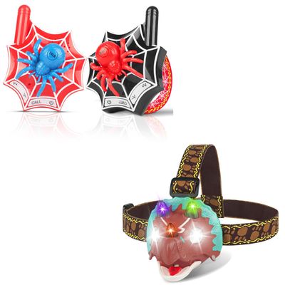 TIGTECGAME Bundle: Kids Headlamp & Kids Walkies Talkies Toy Ideal Gift for Birthday, Halloween, Christmas, New Year