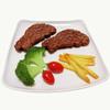 12pcs Fake Steak Model Set,2 pcs Fake Steak with Fake Broccoli Slice, Fake Tomato and Fake Fries,Simulation Food,Realistlike Steak, Fake Cooked Roast Beef,Photography Meat Props,Artificial Steak view 1
