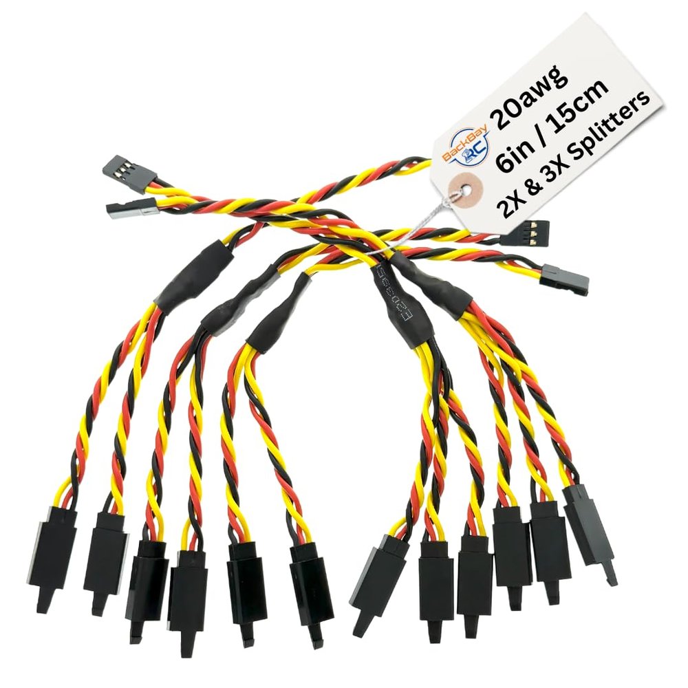BackBayRC - 6in 20awg Universal Servo 2X / 3X Splitter - 5 Pack