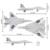 TimMee Plastic Army Men Combat Fighter Jets - 4pc White Airplanes Made in USA view 2