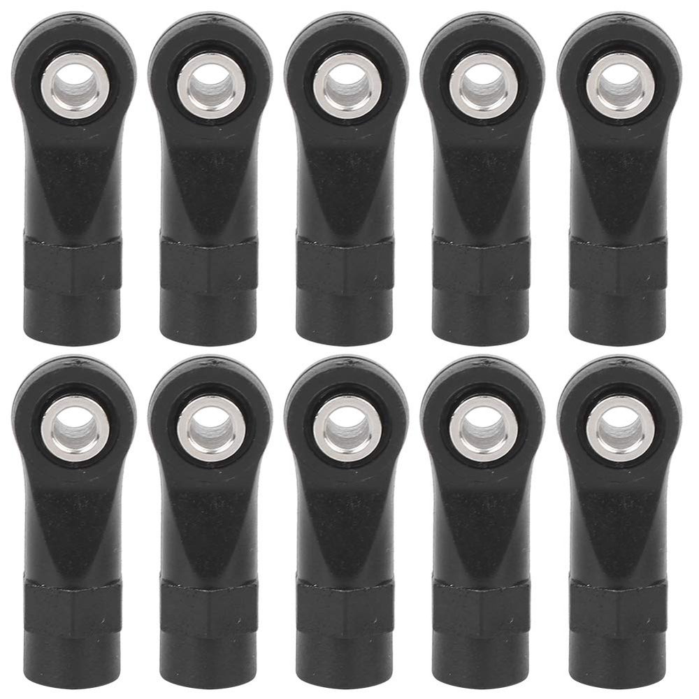 Alomejor 10pcs M4 Linkage Rod End Balls Joint Set Plastic Steel Black Accessories Replacement for 1/10 RC Car