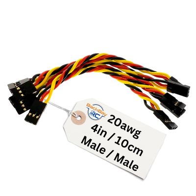 BackBayRC - 4in 20awg Male/Male Universal Servo Extension - 5 Pack