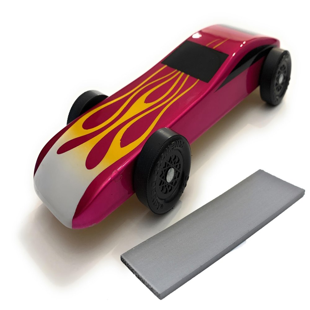Maximum Velocity! Pinewood Car | Includes Shaped Body, Flex Weight and Stock Official Scout Wheels & Axles | Sports Car Derby Kit