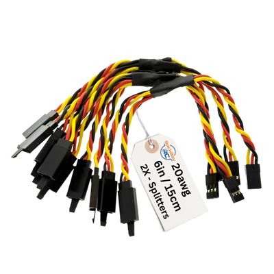 BackBayRC - 6in 20awg Universal Servo 2X Splitter - 5 Pack