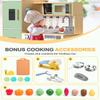 Babytronic Wooden Kitchen Playset for Kids, Interactive Play Kitchen with Lights & Sounds, Children Pretend Toy Kitchen Set with Faucet, Oven, Microwave, Kitchenware for Toddlers Ages 3+ (Green&Wood) view 4