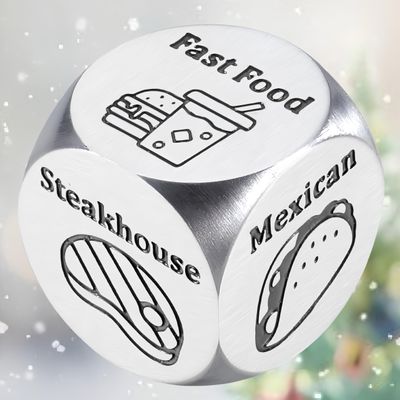 Food Dice Foodie Gifts for Boyfriend Girlfriend BRR Basket Stuffers Secret Santa Gift Exchange Ideas What to Eat Qwixx Dice Game 6 11 Year Stocking Stuffers Gag Gift for Women Husband Wife Birthday
