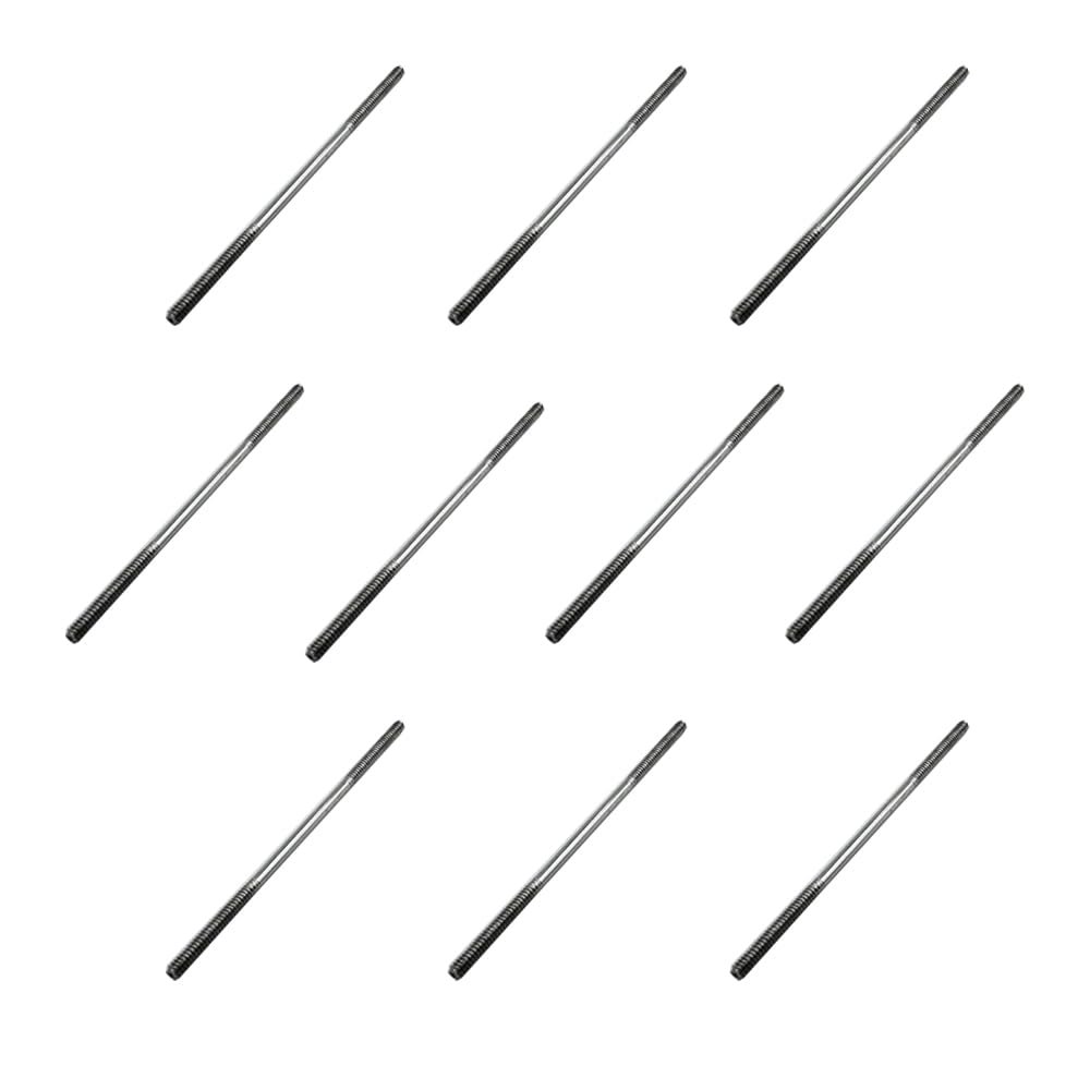 10PCS RC Toy Pushrod Connector Double End Threaded Rod Stainless Steel Rod Linkage for RC Airplane Helicopter Car Boat DIY Model Toy Parts (M2X50mm)