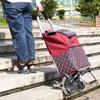 YFATUEO Foldable Shopping Trolley Stair Climber with 35L Oxford Cloth Bag - Black view 2