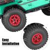 hopsupRC 2.2in Aluminium Wheels&Wheel Rim Tires Beadlock Wheel&Wheel Hub Rim Upgrades Part for 1/10 SCX10 SCX10II SCX10III 90046 TRX4 D90.4PCS(135 * 55MM),Red view 3