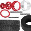 hopsupRC 2.2in Aluminium Wheels&Wheel Rim Tires Beadlock Wheel&Wheel Hub Rim Upgrades Part for 1/10 SCX10 SCX10II SCX10III 90046 TRX4 D90.4PCS(135 * 55MM),Red view 4