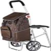 YFATUEO Shopping Trolley Wheel Shopping Trolley with 44 L Capacity Bag 100 kg Load, Equipped with a Carrying 150 kg Seat-Brown view 1