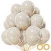 110pcs Sand White Balloon 12 inch, Sand white Latex Balloons for Birthday Party Baby Shower Wedding(with 2 Ribbons). view 1