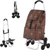 Shopping Trolley Stair Climber 2-in-1 Portable Waterproof Shopping Trolley Foldable Removable Bag 6 Wheels Shopping Aid Trolley-Brown view 1
