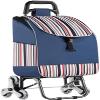 YFATUEO Shopping Trolley Portable Shopping Trolley Waterproof Ladder Climbing Shopping Trolley Rubber Wheel 6 Wheels-Blue view 1