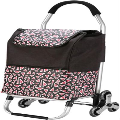 YFATUEO Shopping Cart Trolley 35L Folding Multifunctional Shopping Trolley Detachable Bag Wheels Large Capacity Shopping Cart 6 Wheels Stair Climber-Black