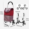 YFATUEO Shopping Cart Trolley 35L Folding Multifunctional Shopping Trolley Detachable Bag Wheels Large Capacity Shopping Cart 6 Wheels Stair Climber-Black view 4