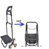 YFATUEO Shopping Trolley, Sturdy Folding Shopping Trolley with Stair Climber Function, Shopping Trolley with 3 Wheels for Supermarket Travel-Blue view 3
