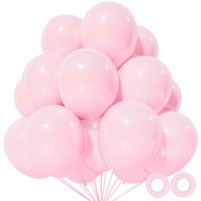 110pcs Light Pink Balloon 12 inch, Light Pink Latex Balloons for Birthday Party Baby Shower Wedding(with 2 Ribbons).